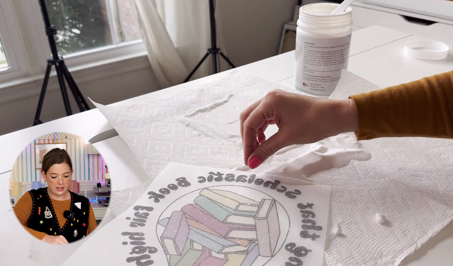 Pressing an inkjet DTF transfer onto a cotton tote bag