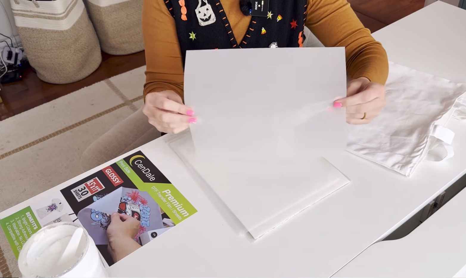 Printing a DTF design onto transfer film with an inkjet printer