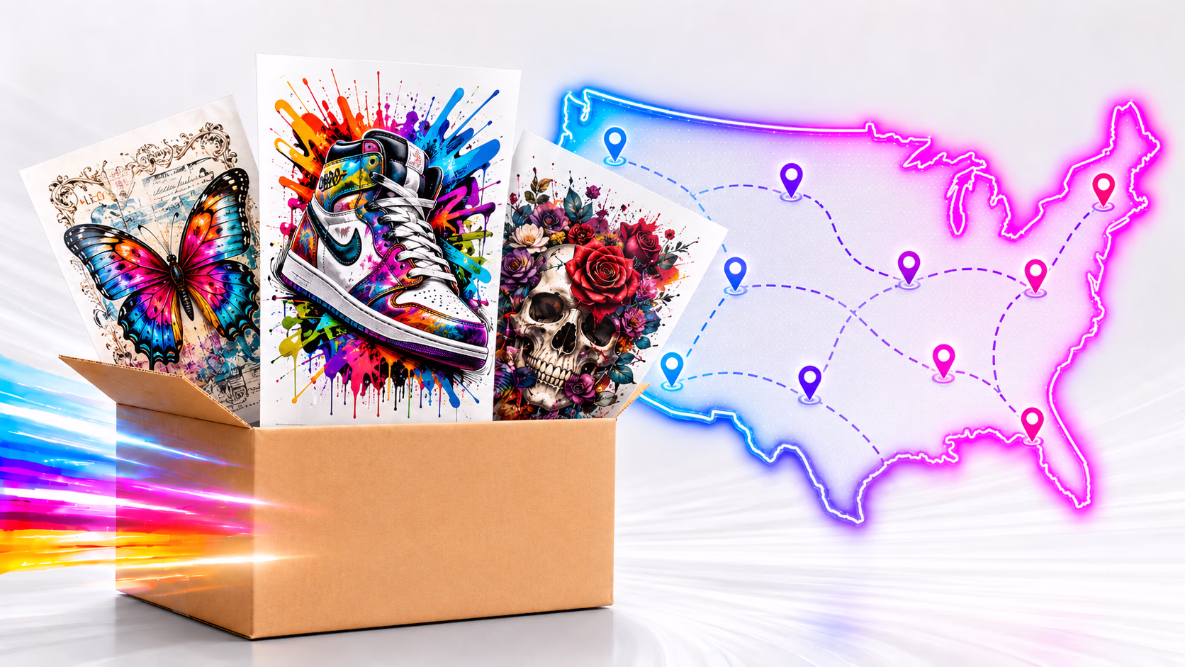 DTF Printer custom DTF transfers shipped to every US state