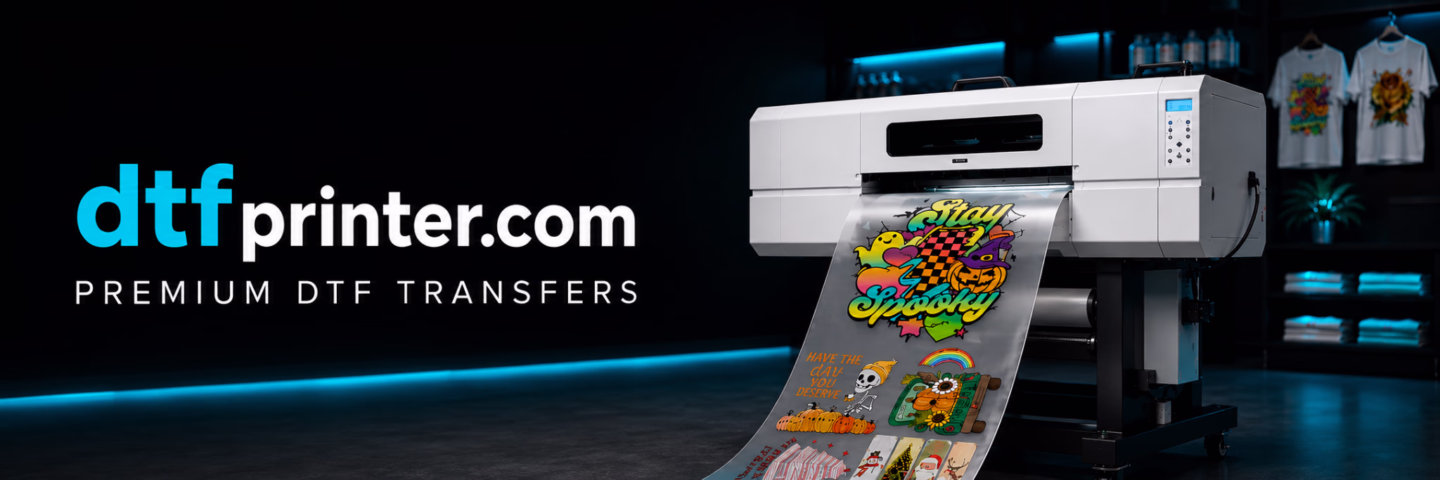 DTF Printer gang sheet with designs automatically packed together to use the least sheet length