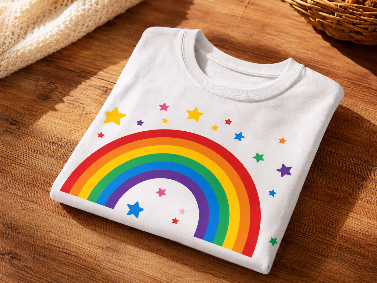 Full color iron-on DTF design on a kids shirt