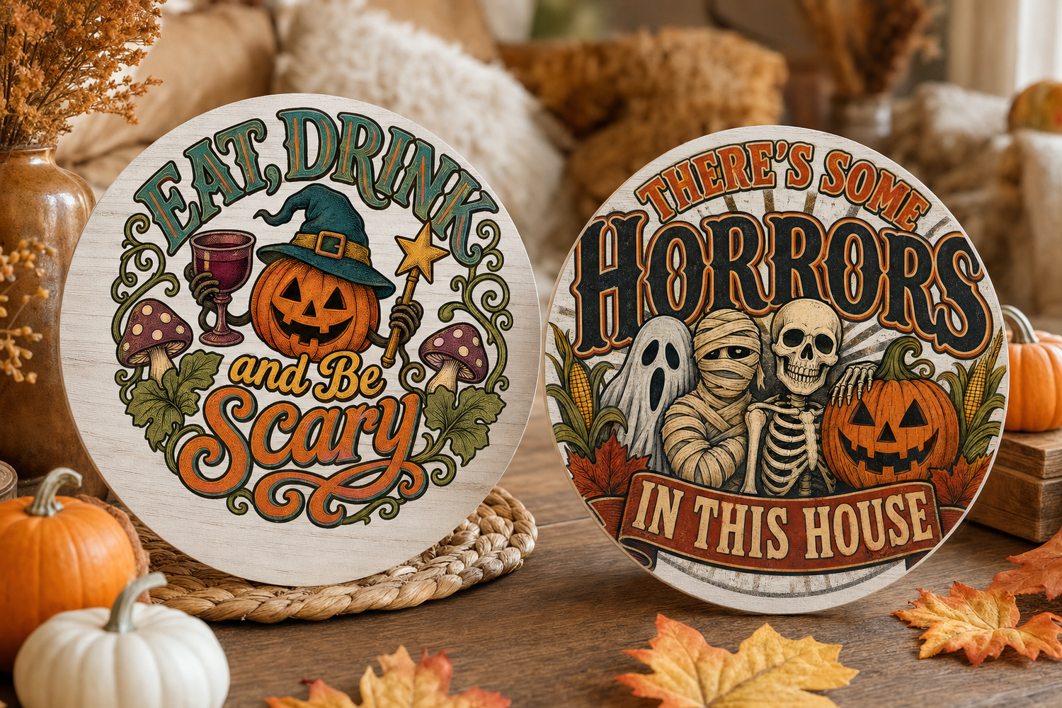 Halloween Door Sign UV DTF Transfer Bundle – 12 Farmhouse Designs view 9
