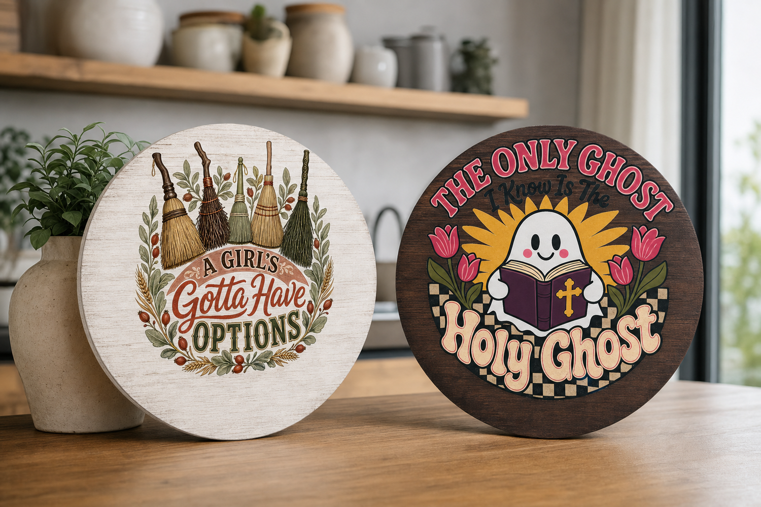 Halloween Door Sign UV DTF Transfer Bundle – 12 Farmhouse Designs view 5