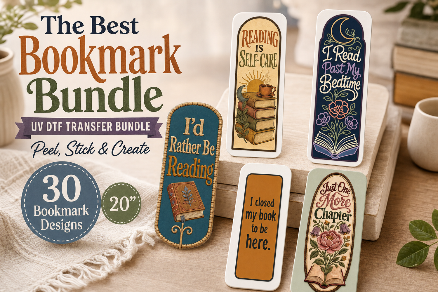 Bookmarks UV DTF Gang Sheet – 30 Peel-and-Stick Designs view 4