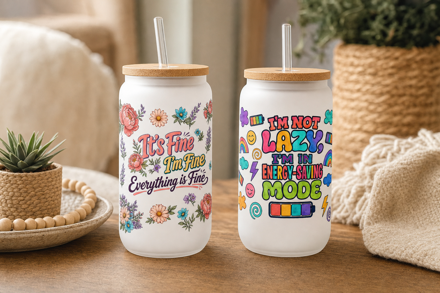 Class Can Wraps UV DTF Gang Sheet – 10 Designs for 16oz Glass Cans view 6