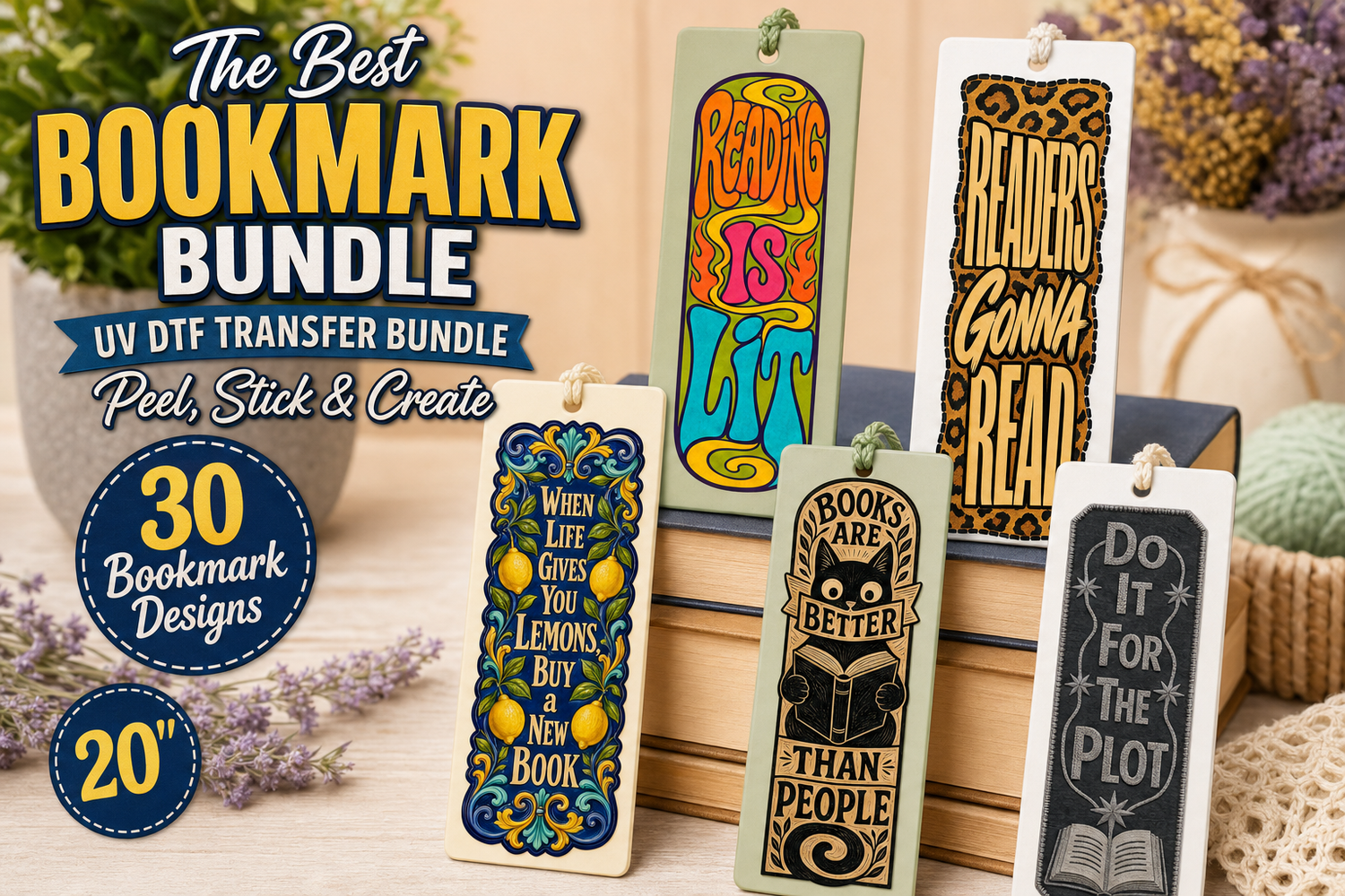 Bookmarks UV DTF Gang Sheet – 30 Peel-and-Stick Designs view 9