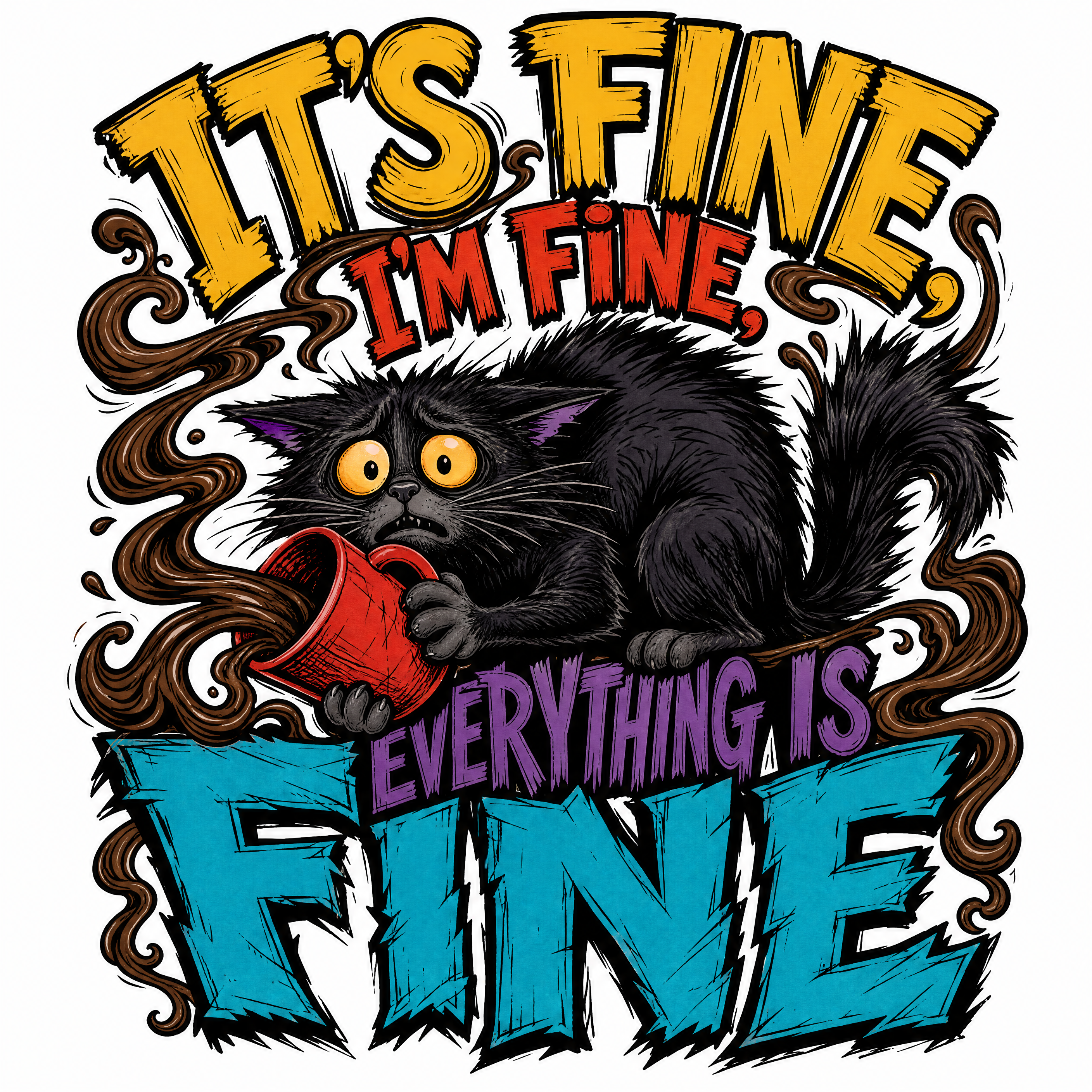 Funny Hand Lettered UV DTF Tumbler Decal Gang Sheet – 64 Designs design 16