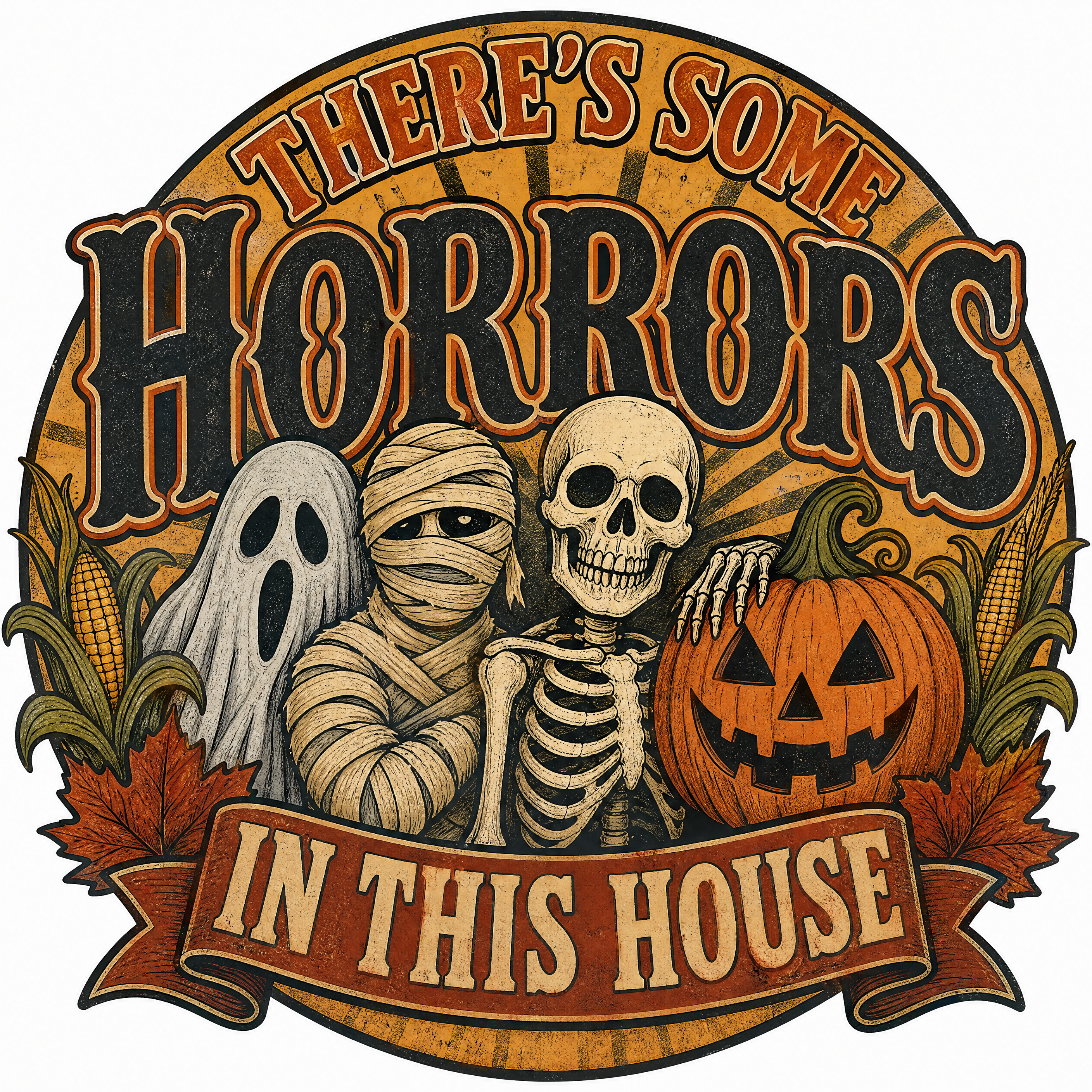 Halloween Door Sign UV DTF Transfer Bundle – 12 Farmhouse Designs design 12
