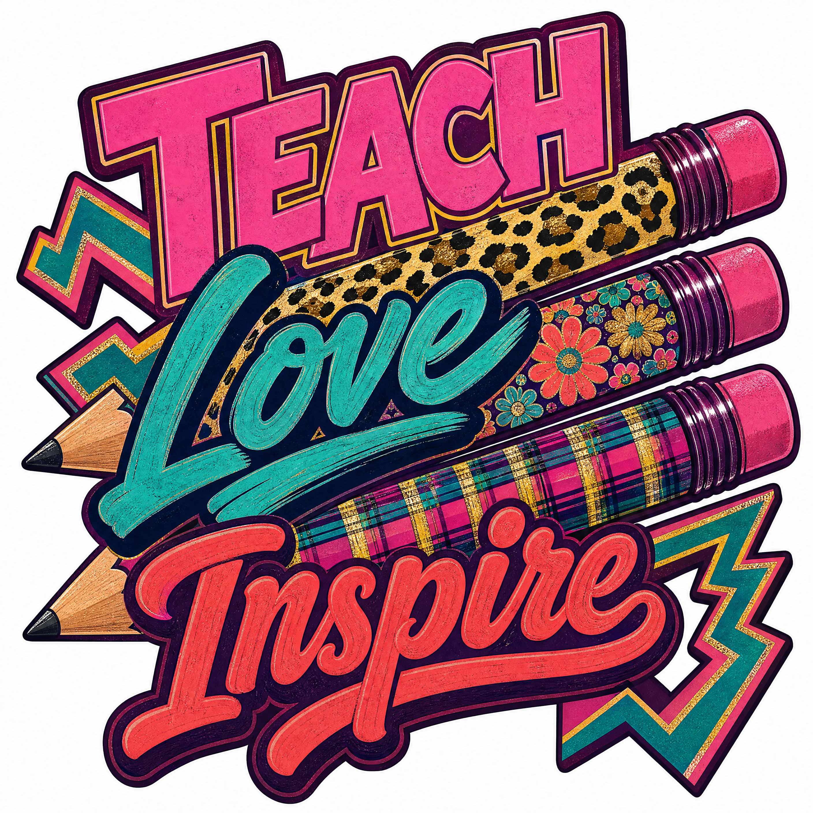 Teacher Shirt DTF Transfer Bundle | 12 Designs | 60-Inch Gang Sheet design 12