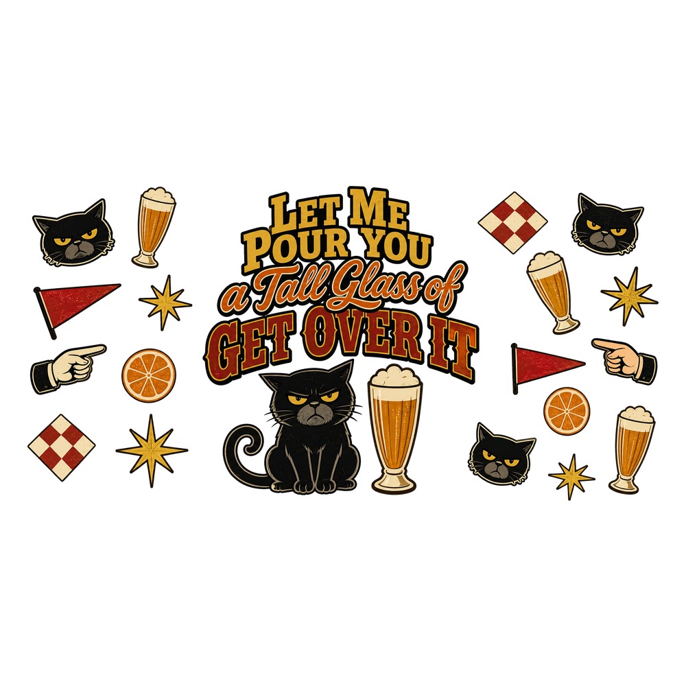 Class Can Wraps UV DTF Gang Sheet – 10 Designs for 16oz Glass Cans design 2